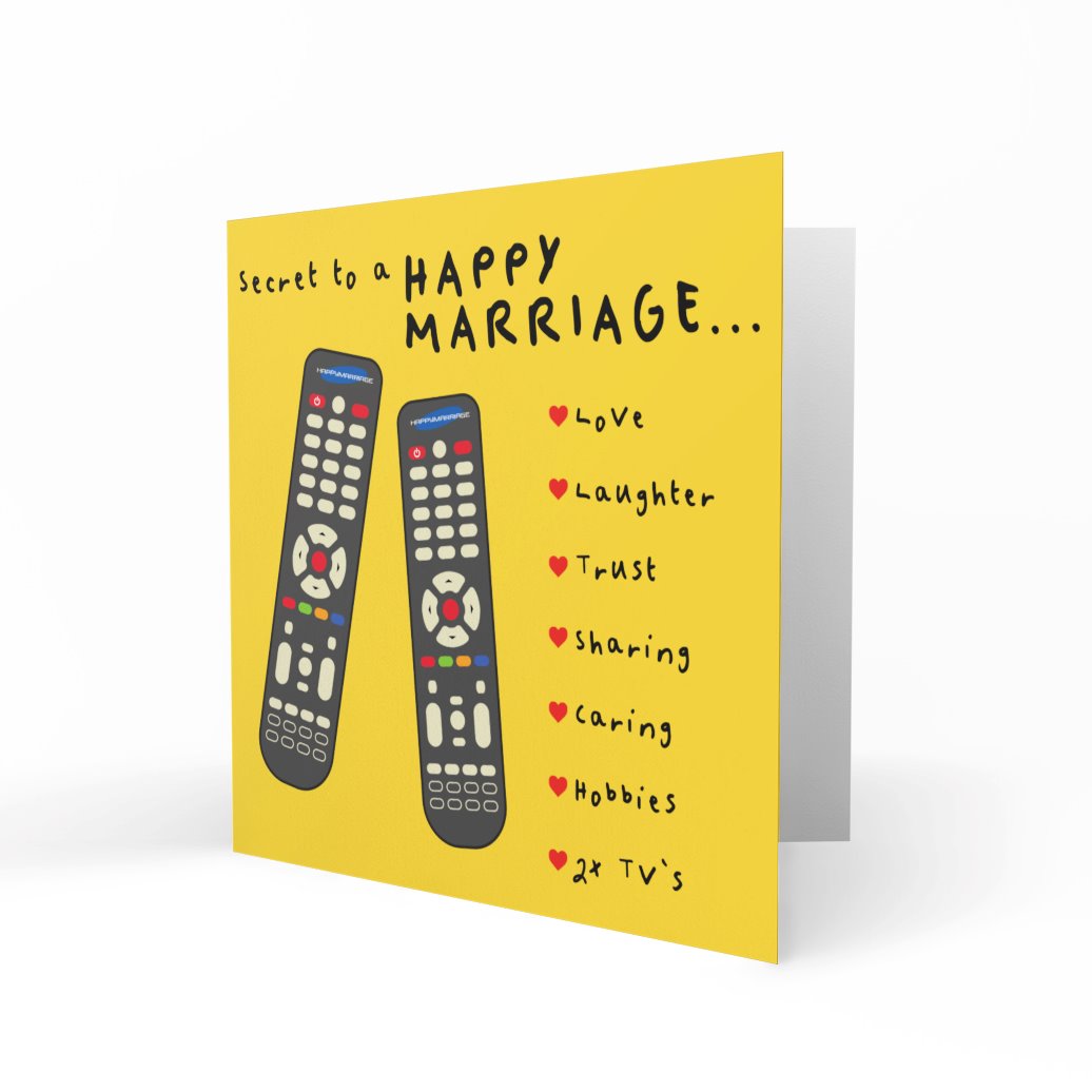 'Secret to a Happy Marriage' Greeting Cards Paper Heart 