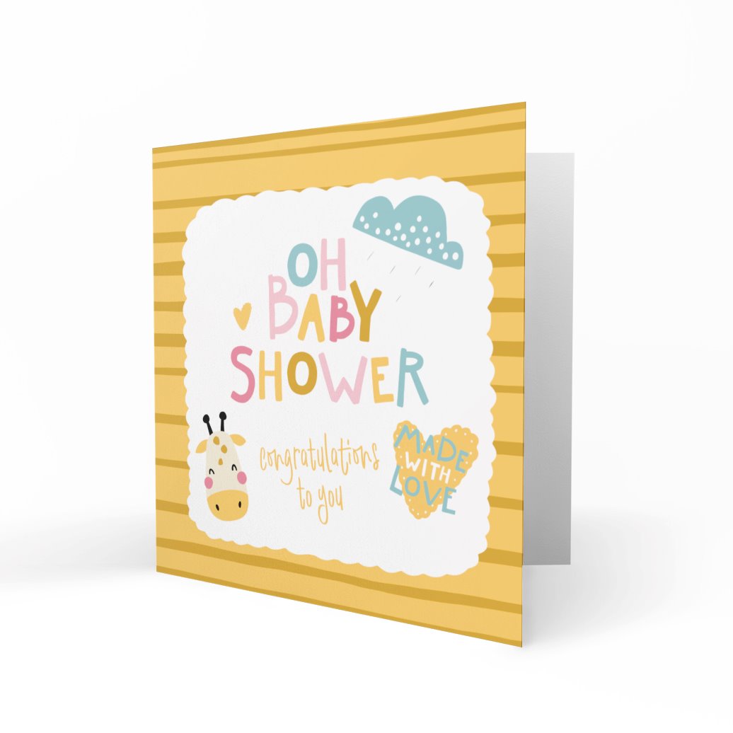 'Oh Baby Shower' Greeting Cards Paper Heart 