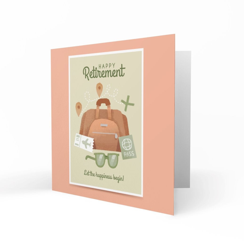 &#39;Happy Retirement&#39; Greeting Cards Paper Heart 