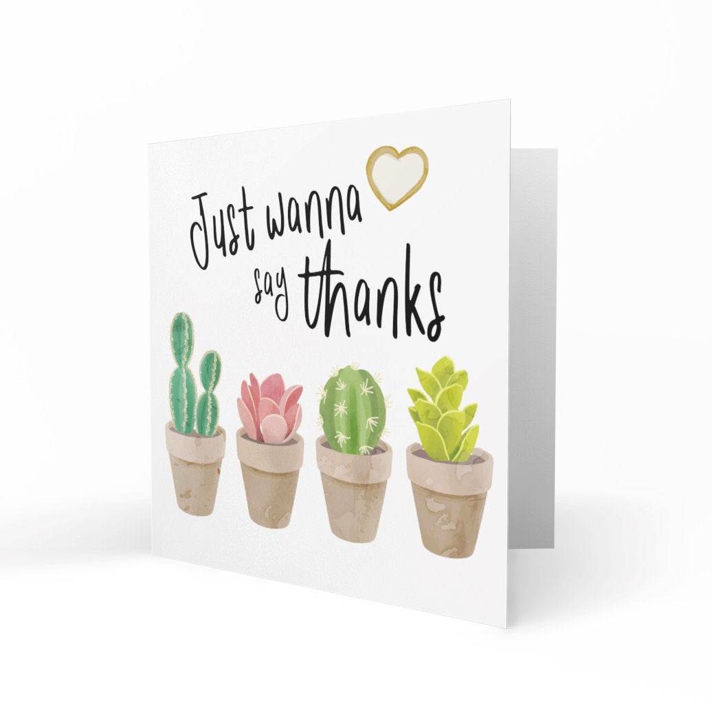 'Just Wanna Say Thanks' Greeting Cards Paper Heart 