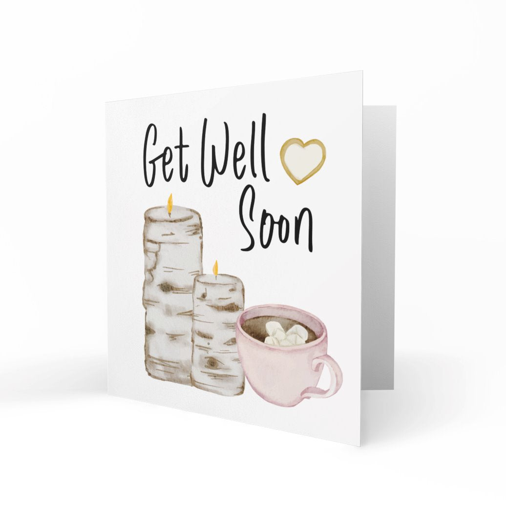 'Get Well Soon' Greeting Cards Paper Heart 