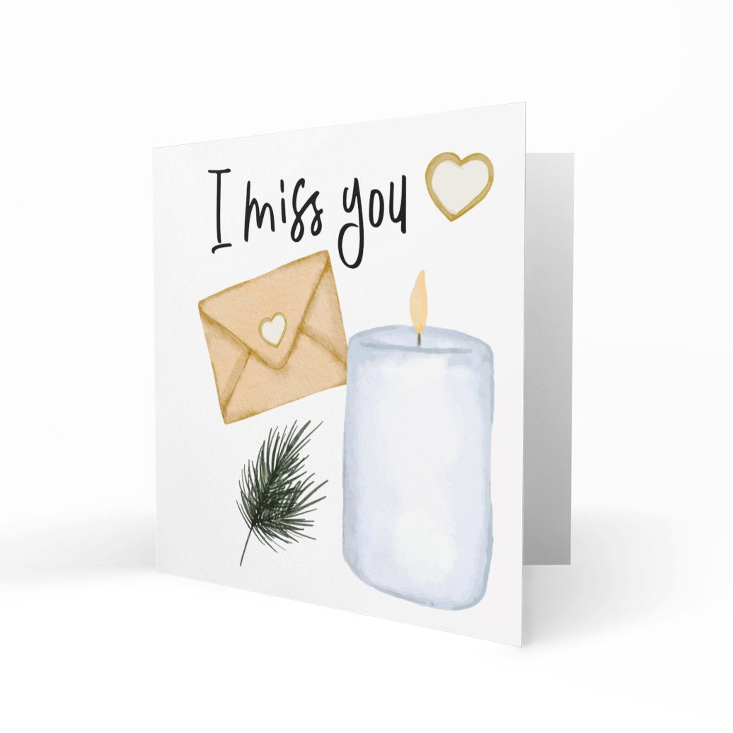 'I Miss You' Greeting Cards Paper Heart 