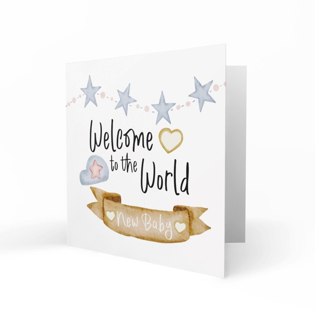 'Welcome To The World' Greeting Cards Paper Heart 