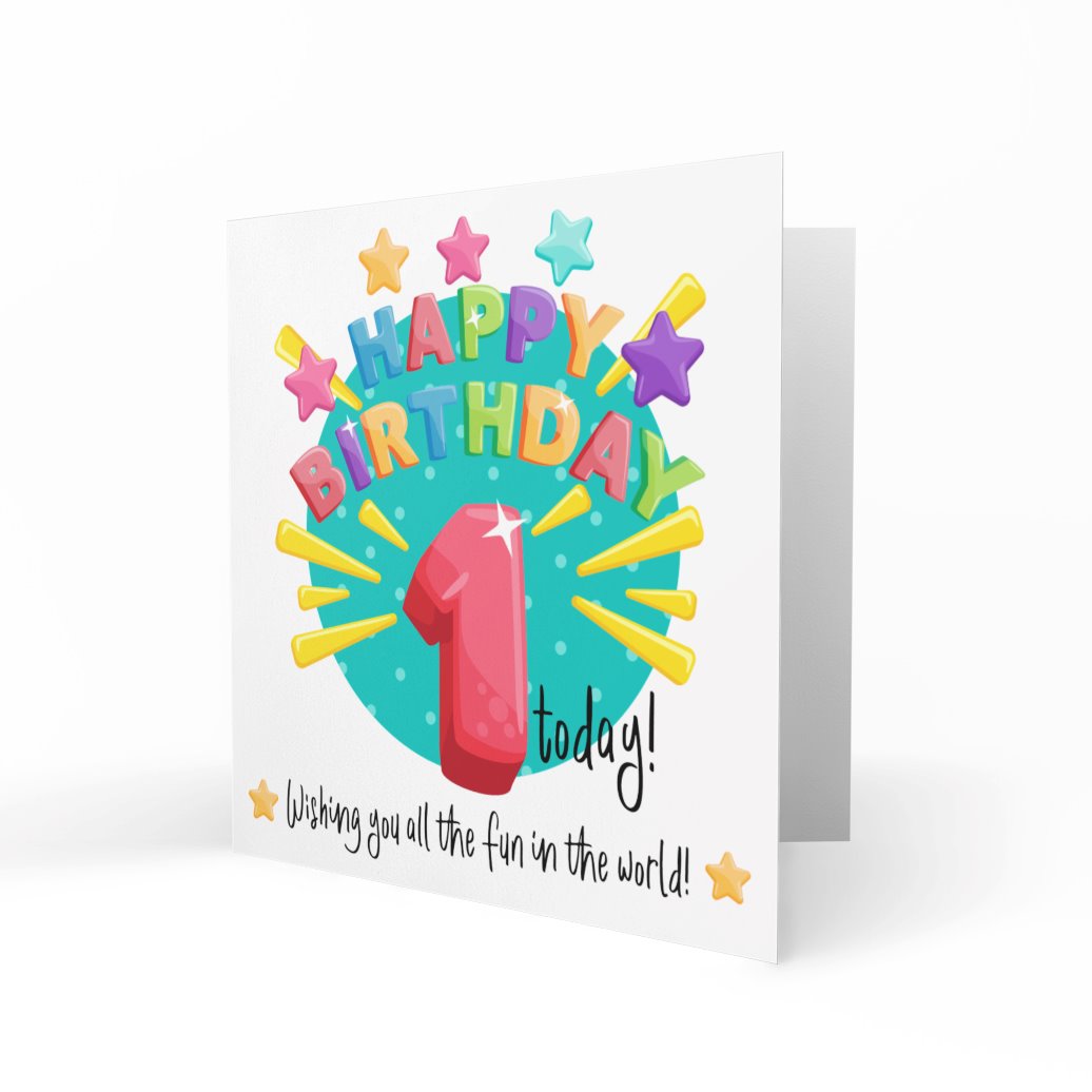 'Happy 1st Birthday' Greeting Cards Chasing Cards 