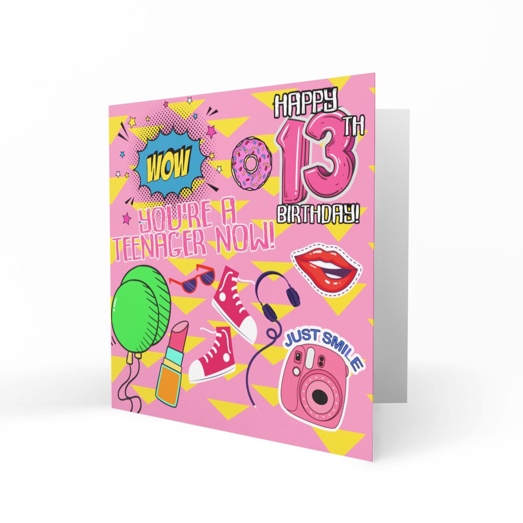 'Wow! You're a Teenager! (Girl) - Happy 13th Birthday' Greeting Cards Chasing Cards 