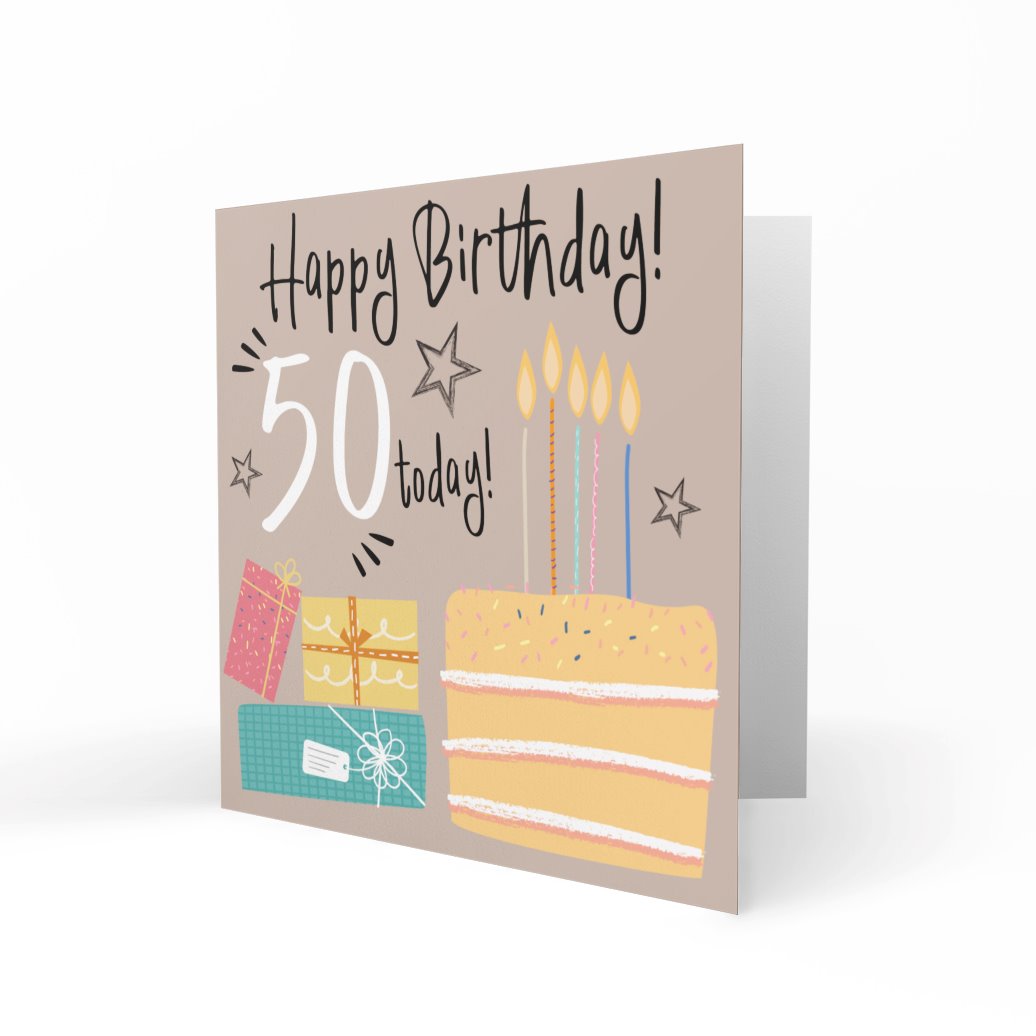 'Happy 50th Birthday' Greeting Cards Chasing Cards 