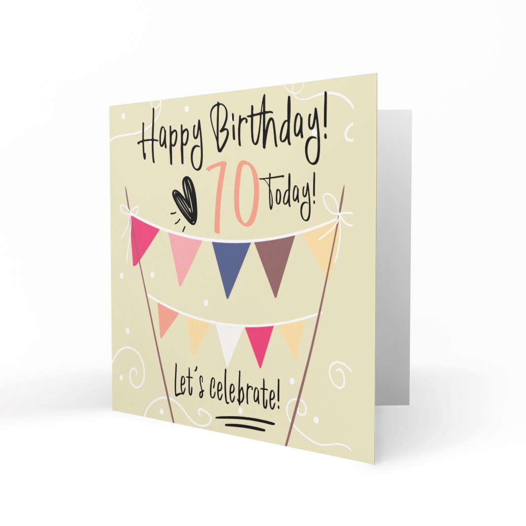 'Happy 70th Birthday' Greeting Cards Chasing Cards 