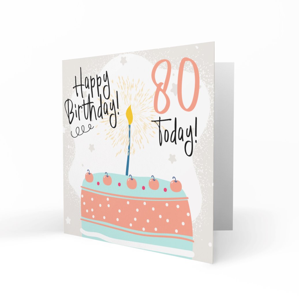 'Happy 80th Birthday' Greeting Cards Chasing Cards 