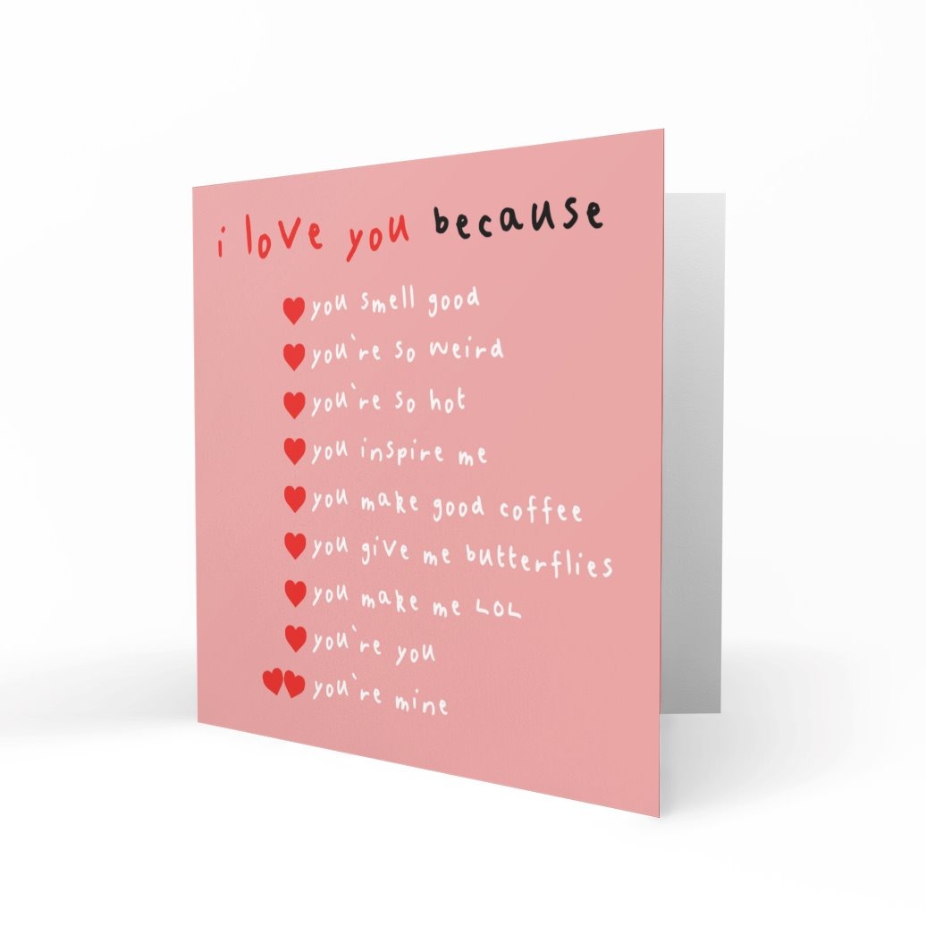 Wholesale - I Love You Because... Greeting Cards Just Because 