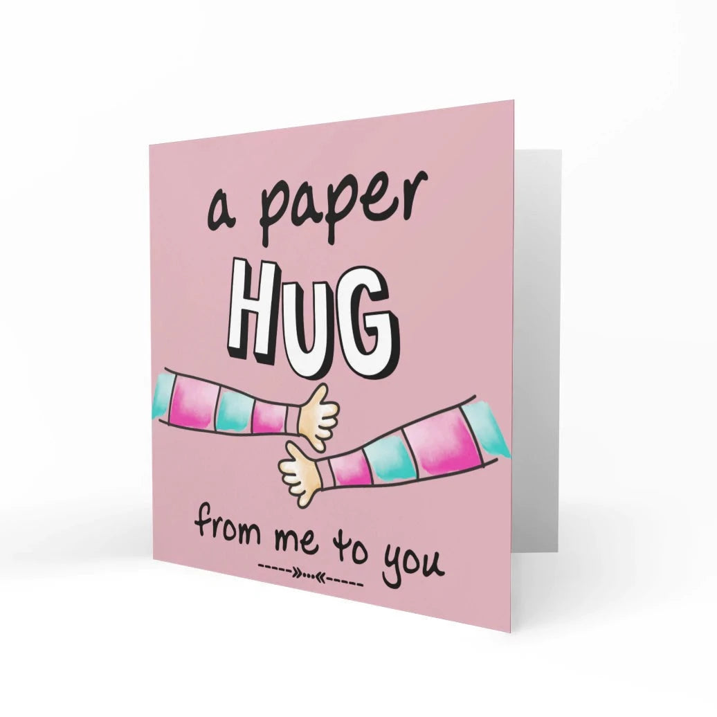 &#39;Paper Hug From Me To You&#39; Greeting Cards Paper Heart 