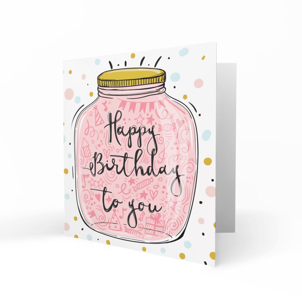 'Jar Of Birthday Wishes' Greeting Cards chasing cards 